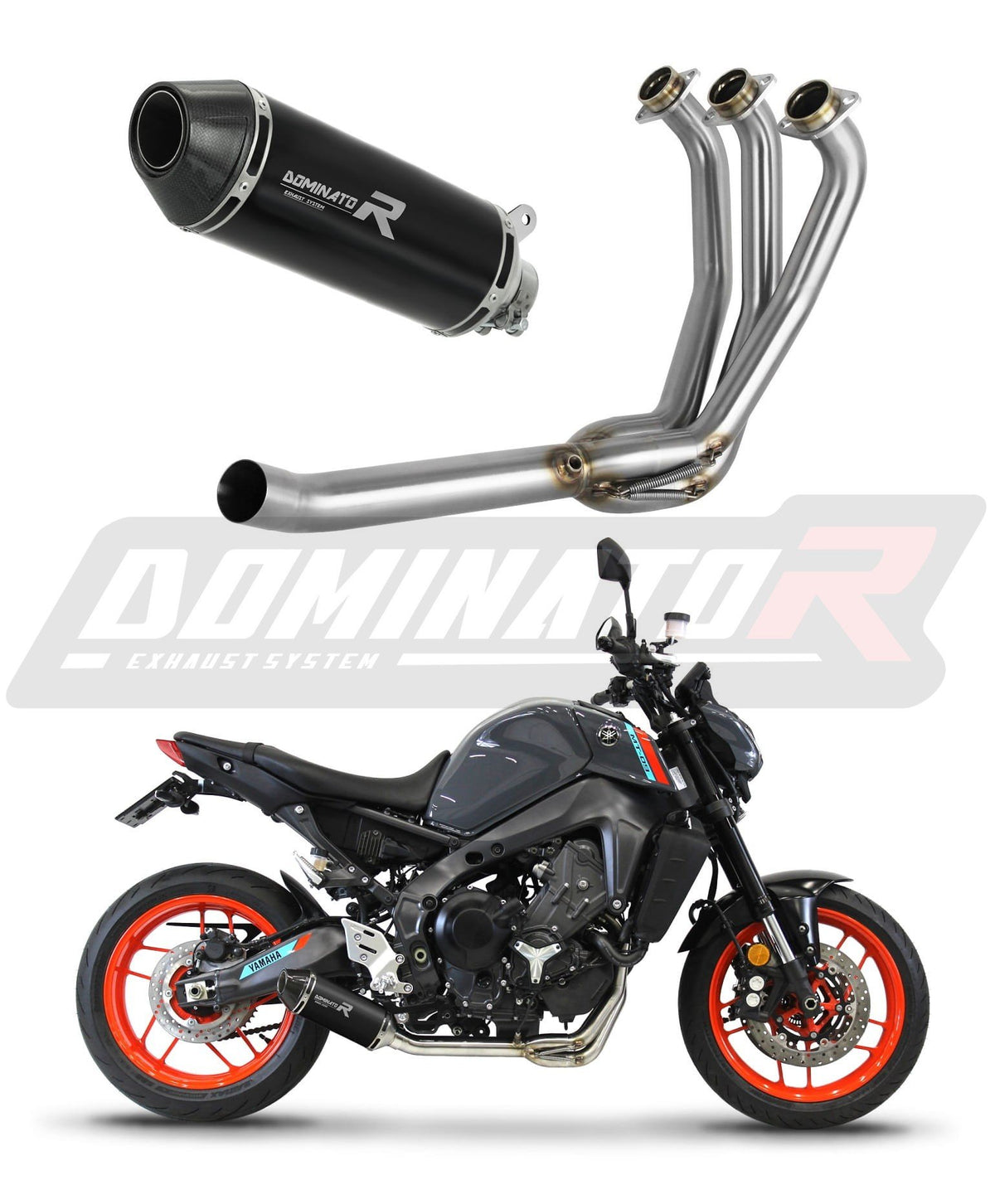 Yamaha-MT-09-2021—2022-Full–Exhaust-System-Muffler-Auspuff-Sportauspuff-Silencer-Echappement-Silencieux-Scarico-Scarichi-Escape-Collector-Manifold-Wydech-Tlumik–HP3-BLACK-Low-Level–DOMINATOR-EXHAUST-SYSTE