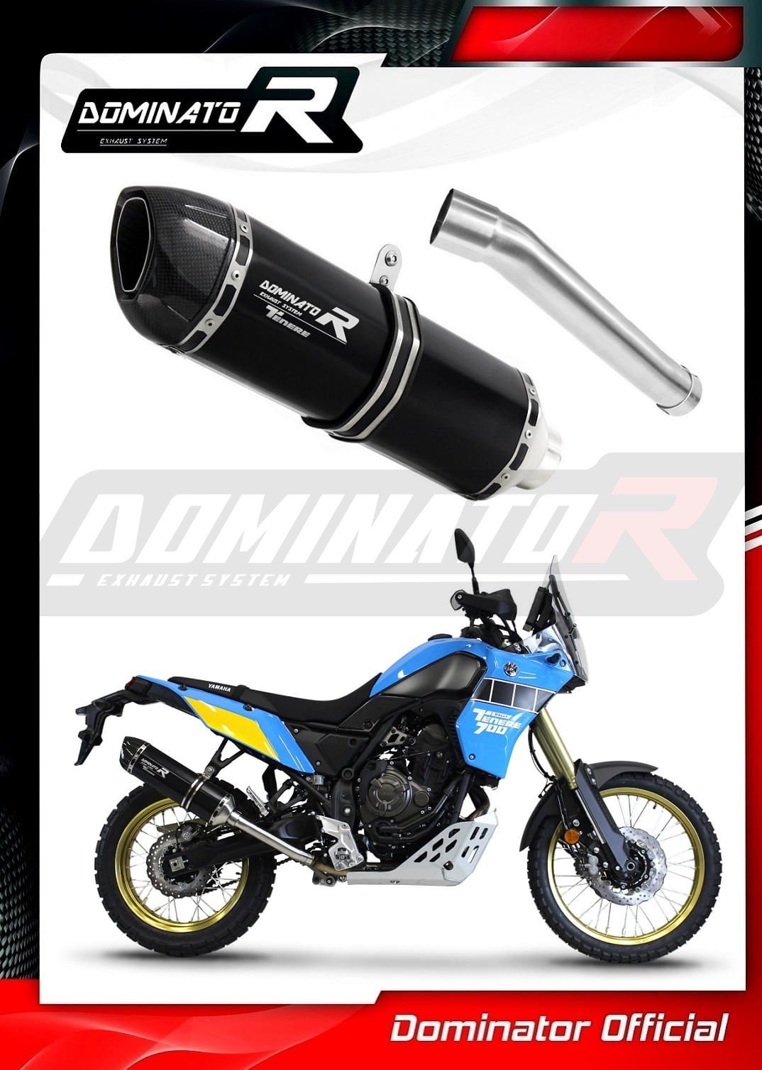 Yamaha-Tenere-700-2021—2022-EXHAUST-Muffler-Auspuff-Sportauspuff-Silencer-Echappement-Silencieux-Scarico-Scarichi-Escape-Wydech-Tlumik-HP1-BLACK-DOMINATOR